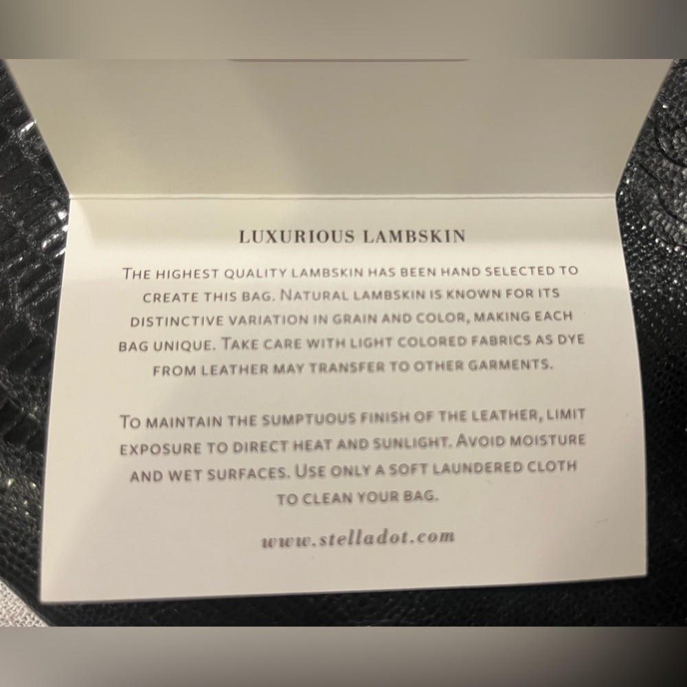 Stella & Dot Lamb Skin Black Crossbody Bag Brand New - Picture 4 of 13